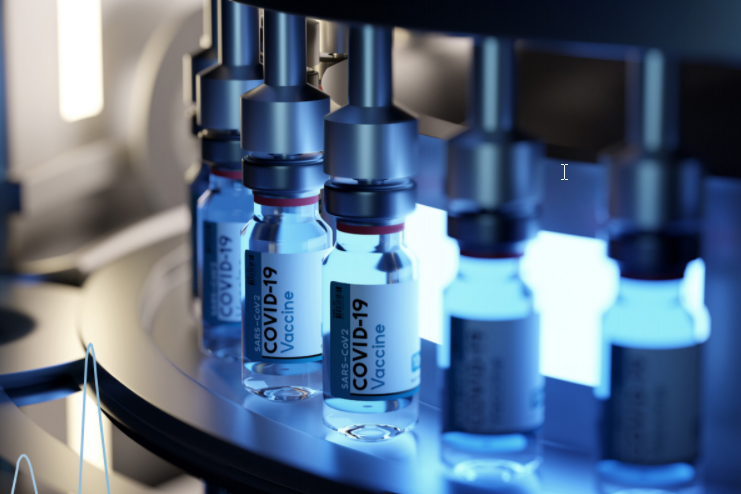 photo de mise en flacon de vaccins