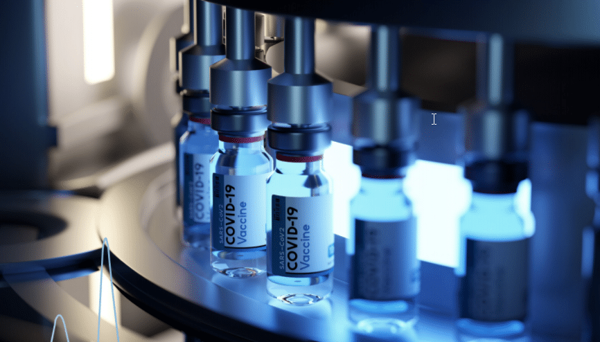 photo de mise en flacon de vaccins