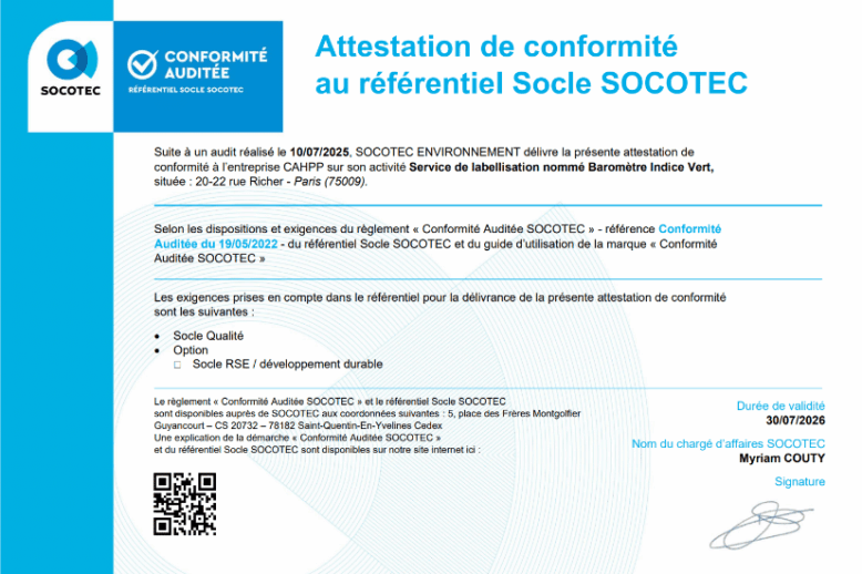 Certification Socotec